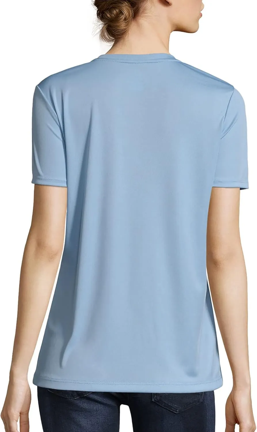 Hanes Women's Cooldri Short Sleeve Performance V-Neck T-Shirt (1 Pack)