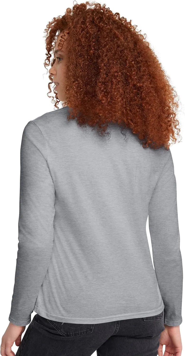 Hanes Women's Long Sleeve Cotton T-Shirt, Lightweight Crewneck Tee for Women, Modern Fit