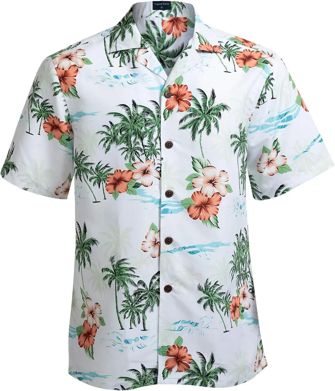 Hawaiian Shirts for Men Short Sleeve Regular Fit Mens Floral Shirts (YH1923,S)