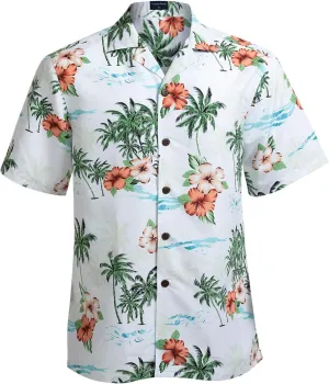 Hawaiian Shirts for Men Short Sleeve Regular Fit Mens Floral Shirts (YH1923,S)
