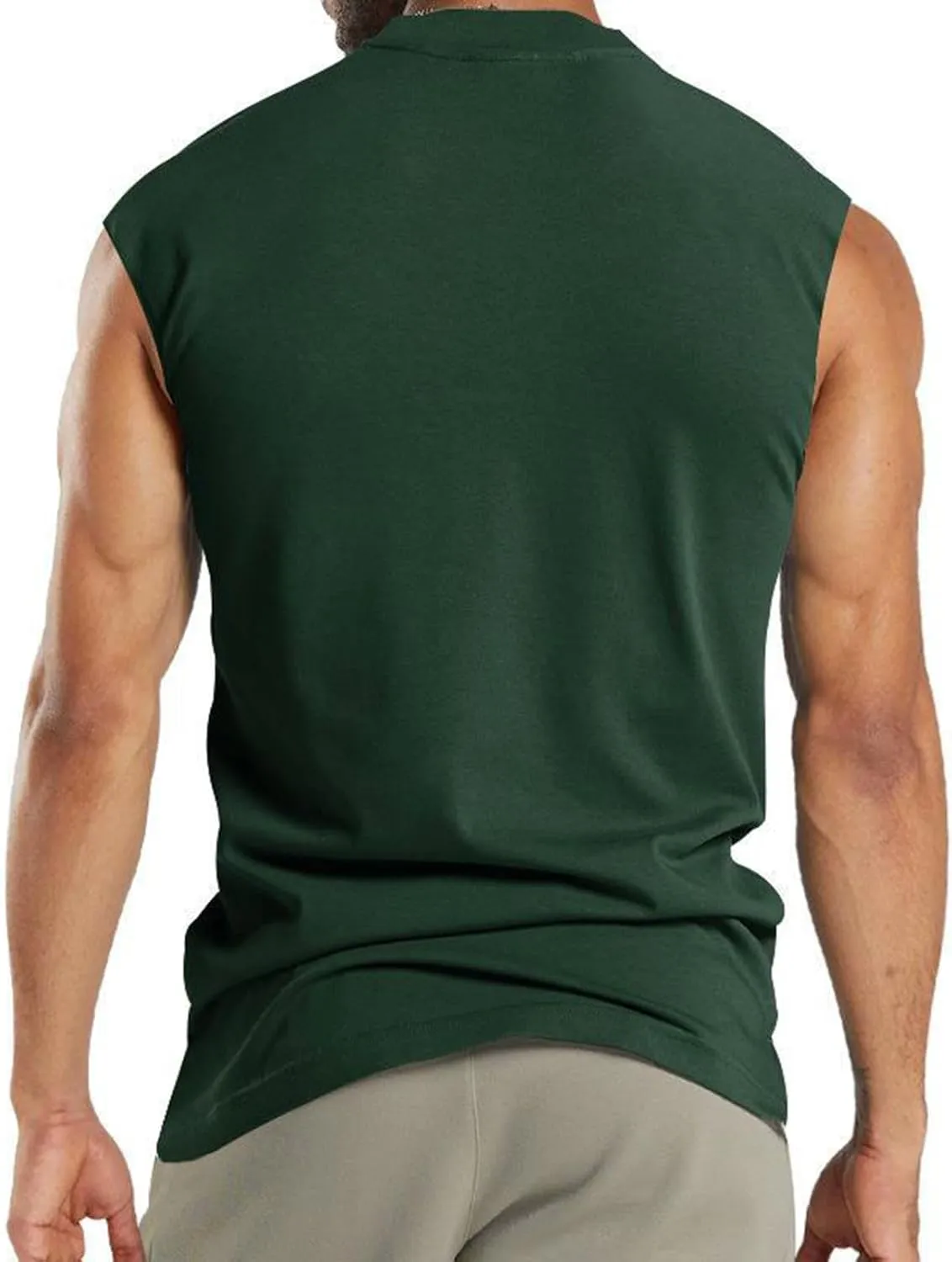 Henley Tank Top Men Summer Casual Sleeveless V Neck Button Up Muscle T Shirts with Pocket Beach Vacation Tops for Men