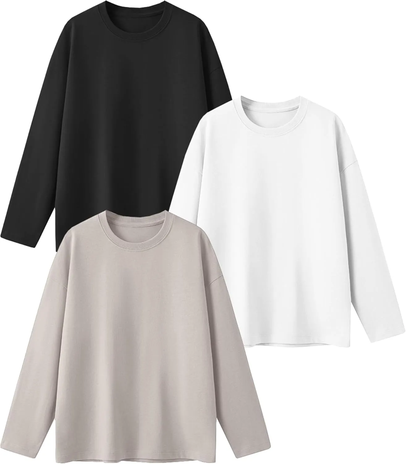 HIBETY 3 Pack Athletic Kids T-Shirts, Moisture-Wicking Dry-Fit Sports Tee, Gym Workout Short/Long Sleeve Shirts