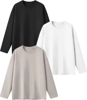 HIBETY 3 Pack Athletic Kids T-Shirts, Moisture-Wicking Dry-Fit Sports Tee, Gym Workout Short/Long Sleeve Shirts