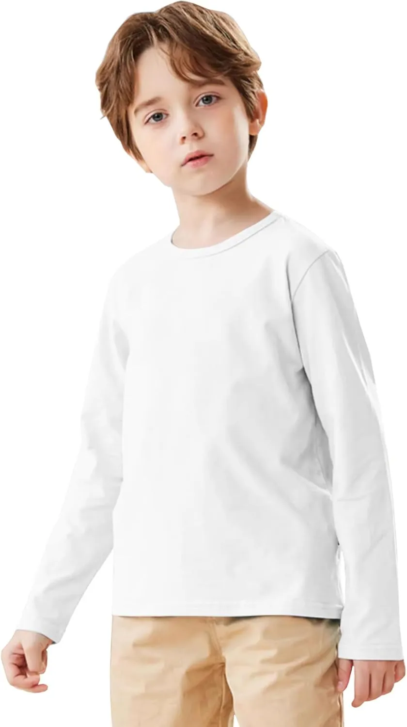 HIBETY 3 Pack Athletic Kids T-Shirts, Moisture-Wicking Dry-Fit Sports Tee, Gym Workout Short/Long Sleeve Shirts