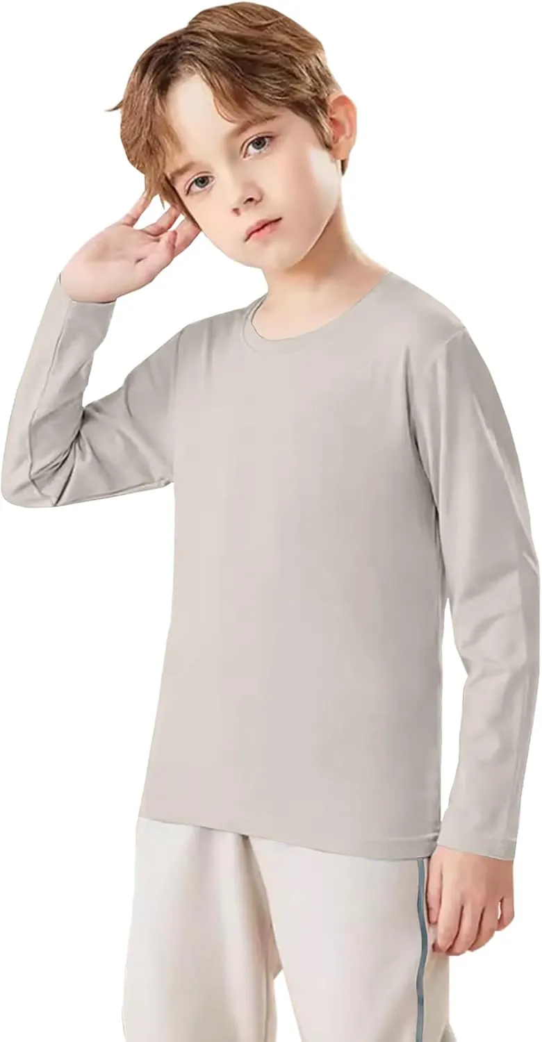 HIBETY 3 Pack Athletic Kids T-Shirts, Moisture-Wicking Dry-Fit Sports Tee, Gym Workout Short/Long Sleeve Shirts