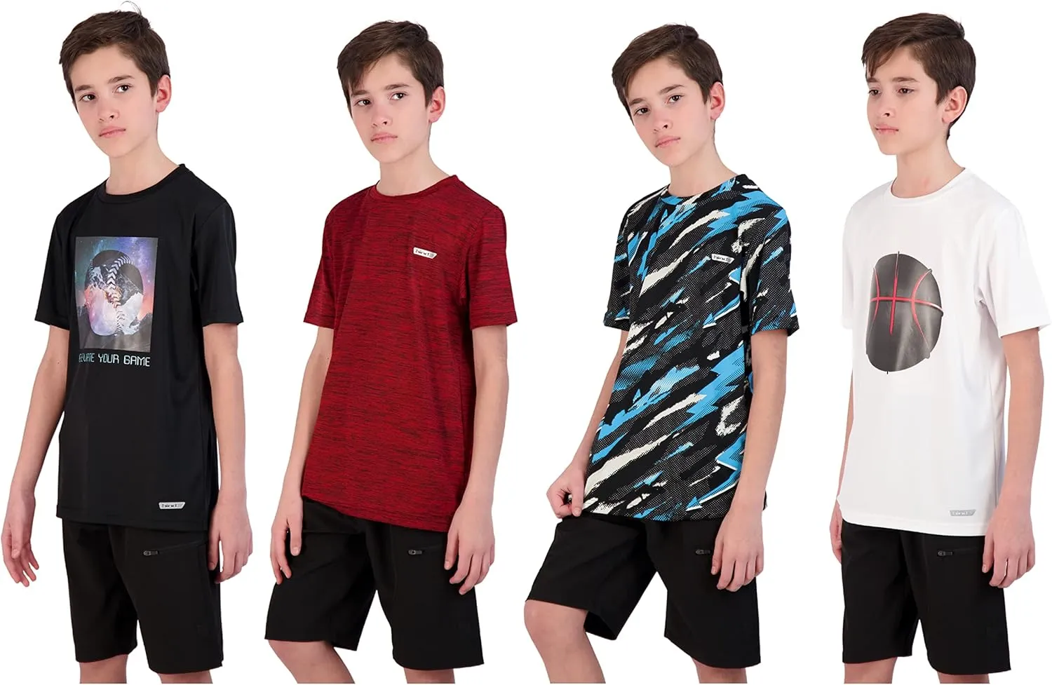 Hind Boys T-Shirts for Kids 4-Pack Tee Shirts for Boys Clothing Youth Quick-Dry Long and Short Sleeve T Shirts