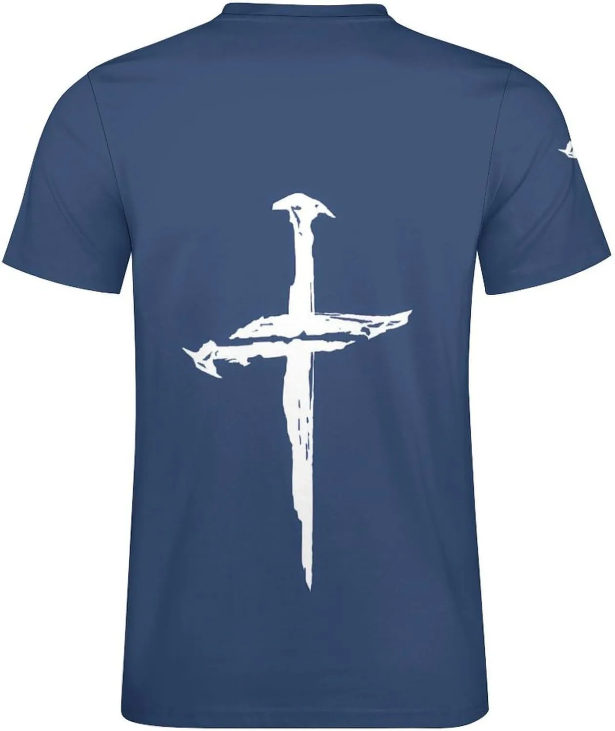 HOTYD Mens T-Shirts Jesus Cross Faith Vintage Oil Painting Casual T-Shirts Summer Short Sleeve Crew Neck Christian Tops