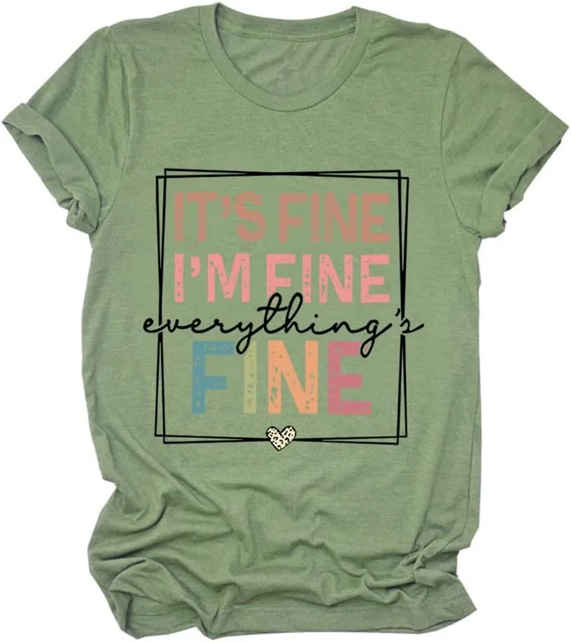 It's Fine I'm Fine Everything Is Fine Women Sweatshirts Crewneck Long Sleeve Autumn Winter Sweatshirt Tops