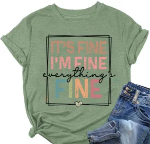 It's Fine I'm Fine Everything Is Fine Women Sweatshirts Crewneck Long Sleeve Autumn Winter Sweatshirt Tops