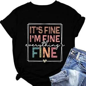 It's Fine I'm Fine Everything Is Fine Women Sweatshirts Crewneck Long Sleeve Autumn Winter Sweatshirt Tops