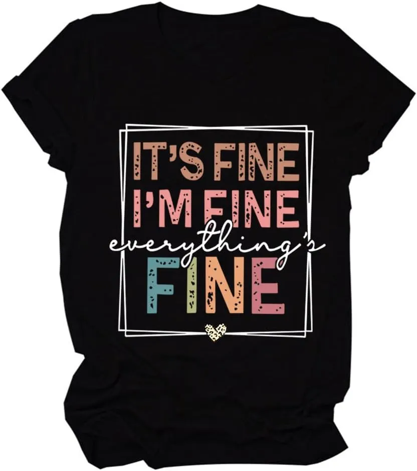 It's Fine I'm Fine Everything Is Fine Women Sweatshirts Crewneck Long Sleeve Autumn Winter Sweatshirt Tops