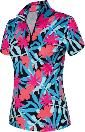 JACK SMITH Women's Golf Shirts Short Sleeve UPF50 Workout Tops for Women Moisture Wicking Dry fit Polo Shirt