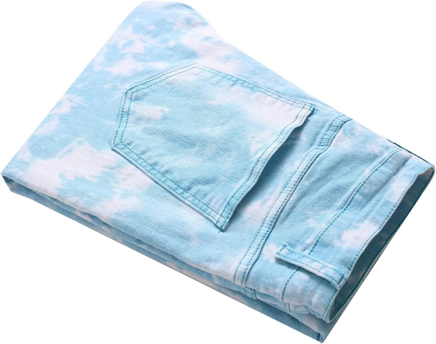 JEKE-DG Men's Printed Casual Slim Fit Jeans Skinny Stretch Fashion Denim Pants Comfort Flex Waist Jogger Pants