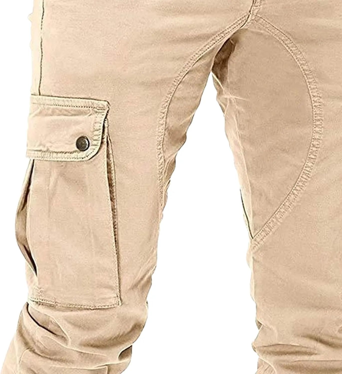 JEKE-DG Men's Slim Fit Ankle Cargo Pants Fashion Regular Casual Streetwear Pants Solid Distressed Pants with Pockets