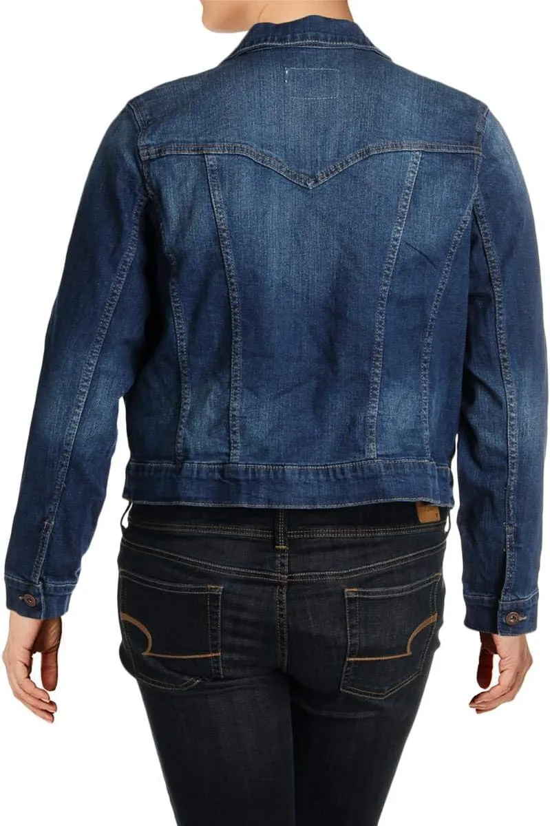Jessica Simpson Womens Plus Denim Stretch Denim Jacket