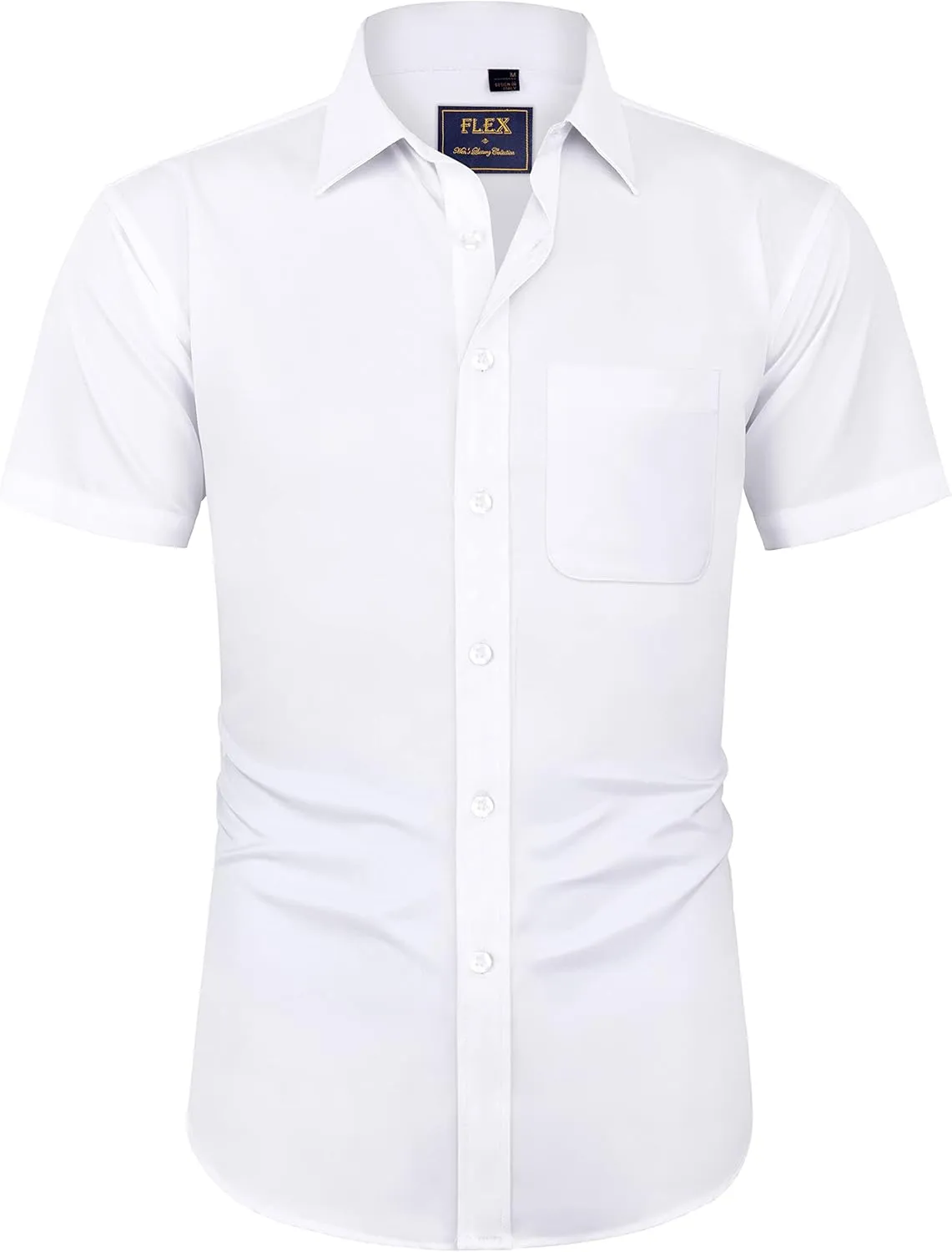 J.VER Men's Short Sleeve Dress Shirts Stretch Wrinkle Free Casual Button Down Shirts with Pocket for Business Wedding