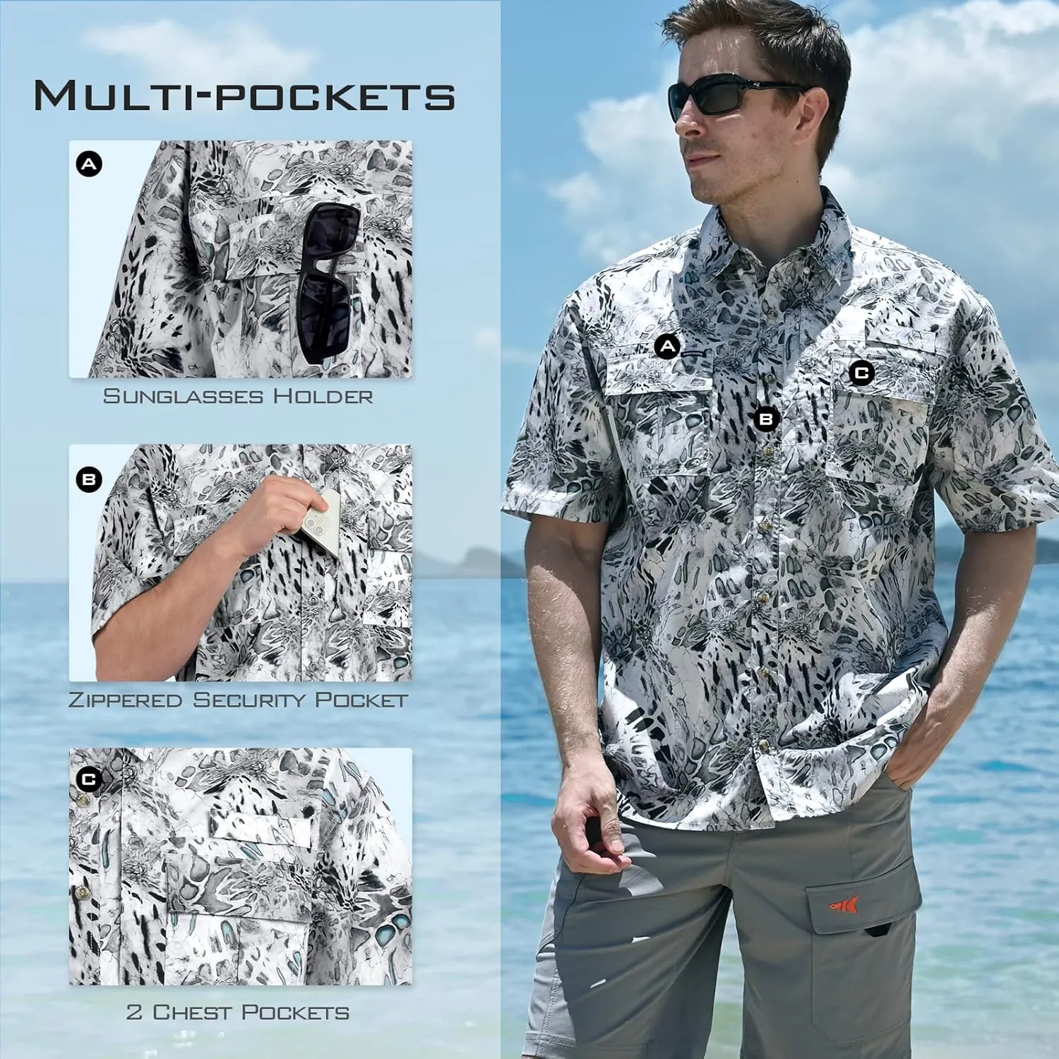 KastKing ReKon Men's Fishing Shirts, Well Made, Quick-Dry Short & Long Sleeve Hiking Beach Shirts, Sun Protection