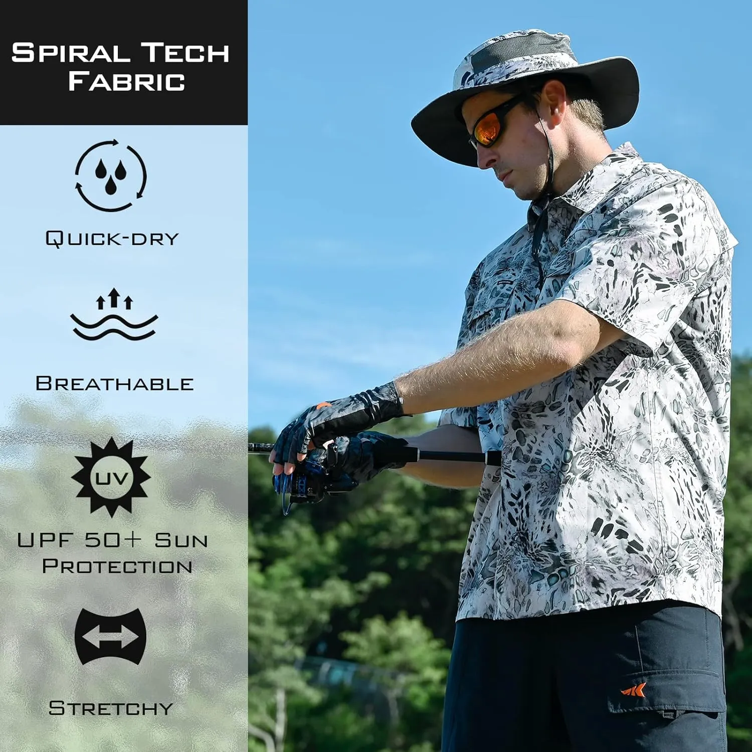 KastKing ReKon Men's Fishing Shirts, Well Made, Quick-Dry Short & Long Sleeve Hiking Beach Shirts, Sun Protection