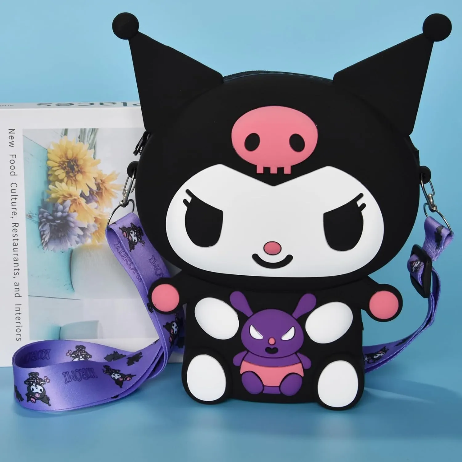 Kawaii Kitty Bag with Adjustable Shoulder Strap, Zipper Handbag Cute Kitty Coin Wallet Purse Shoulder Bag,