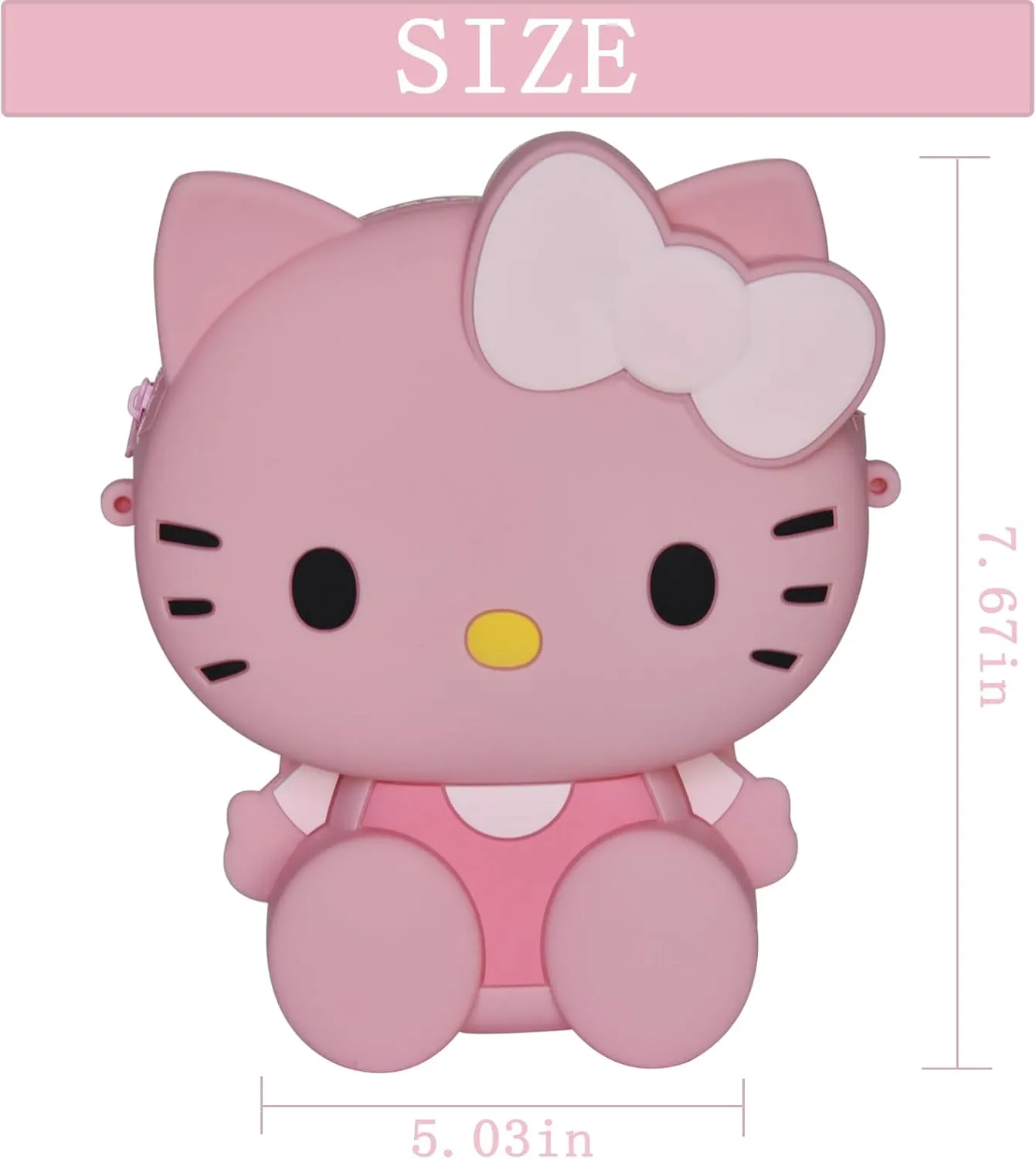 Kawaii Kitty Bag with Adjustable Shoulder Strap, Zipper Handbag Cute Kitty Coin Wallet Purse Shoulder Bag,