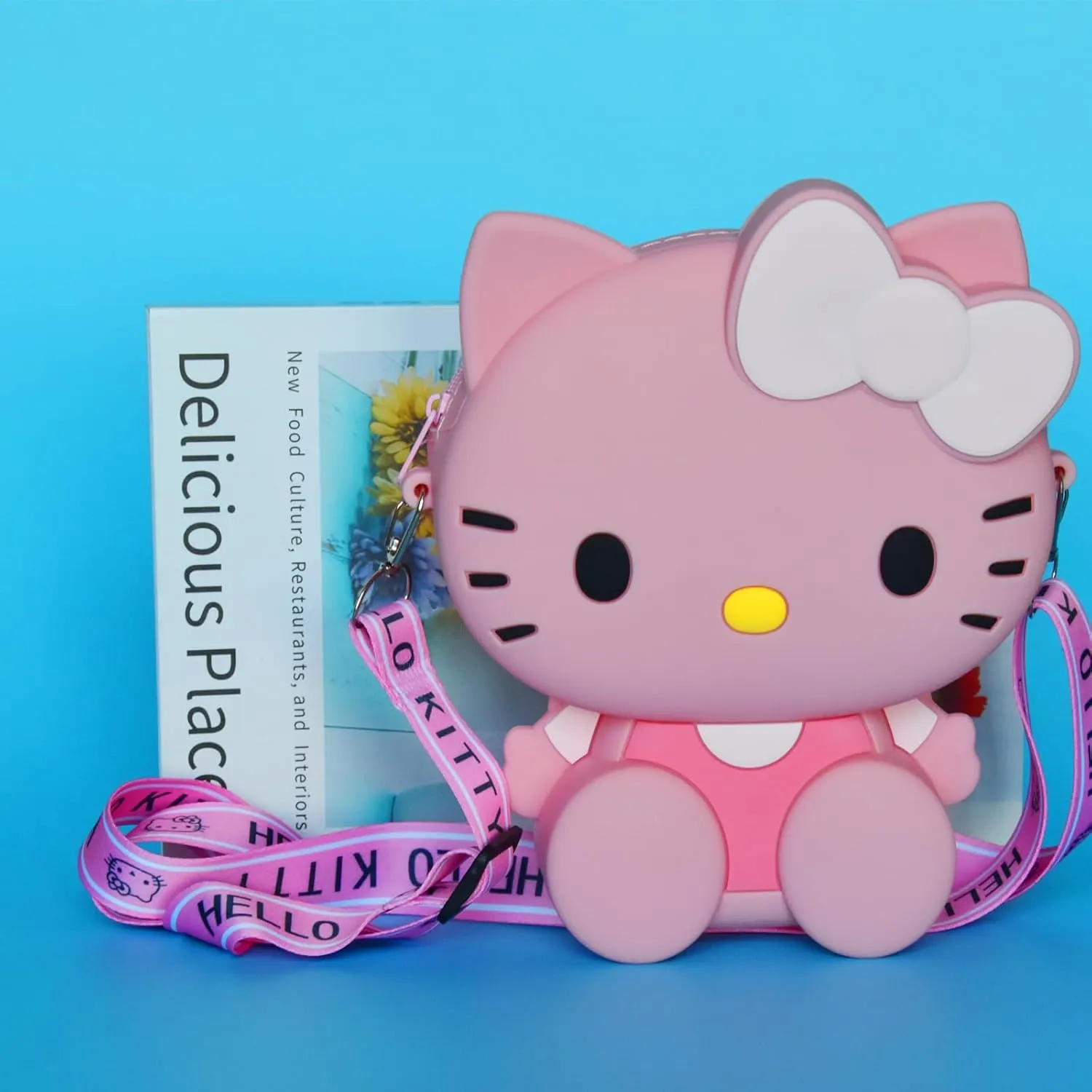 Kawaii Kitty Bag with Adjustable Shoulder Strap, Zipper Handbag Cute Kitty Coin Wallet Purse Shoulder Bag,