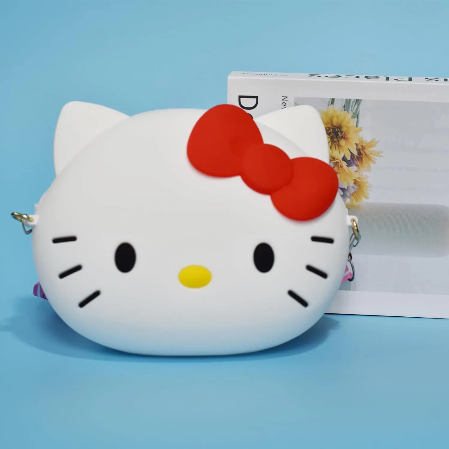 Kawaii Kitty Bag with Adjustable Shoulder Strap, Zipper Handbag Cute Kitty Coin Wallet Purse Shoulder Bag,