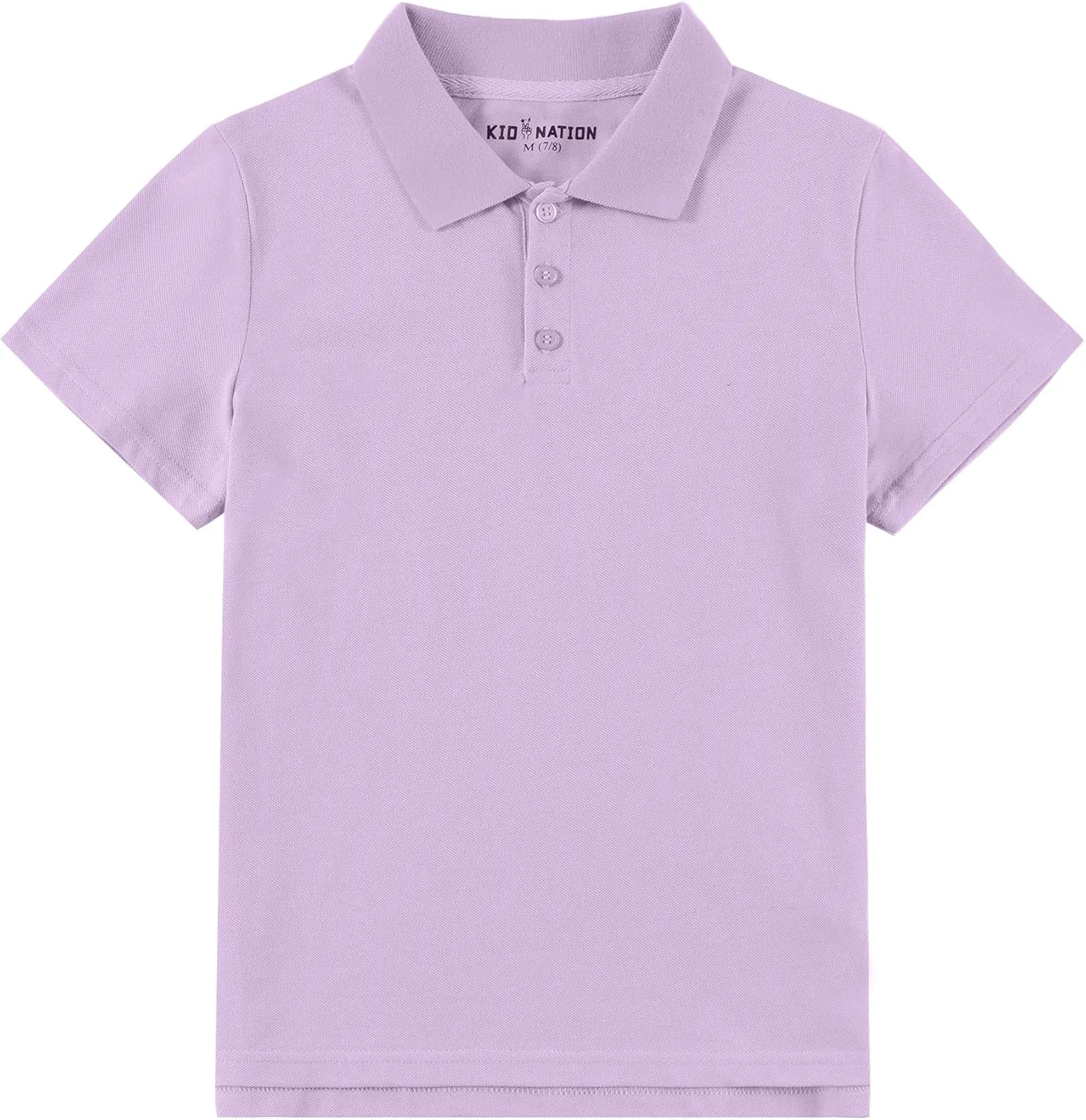 Kid Nation Boys Polo Shirts Kids School Uniform Shirts Short Sleeve Girls Collared Shirts 4-12 Years