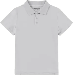 Kid Nation Boys Polo Shirts Kids School Uniform Shirts Short Sleeve Girls Collared Shirts 4-12 Years