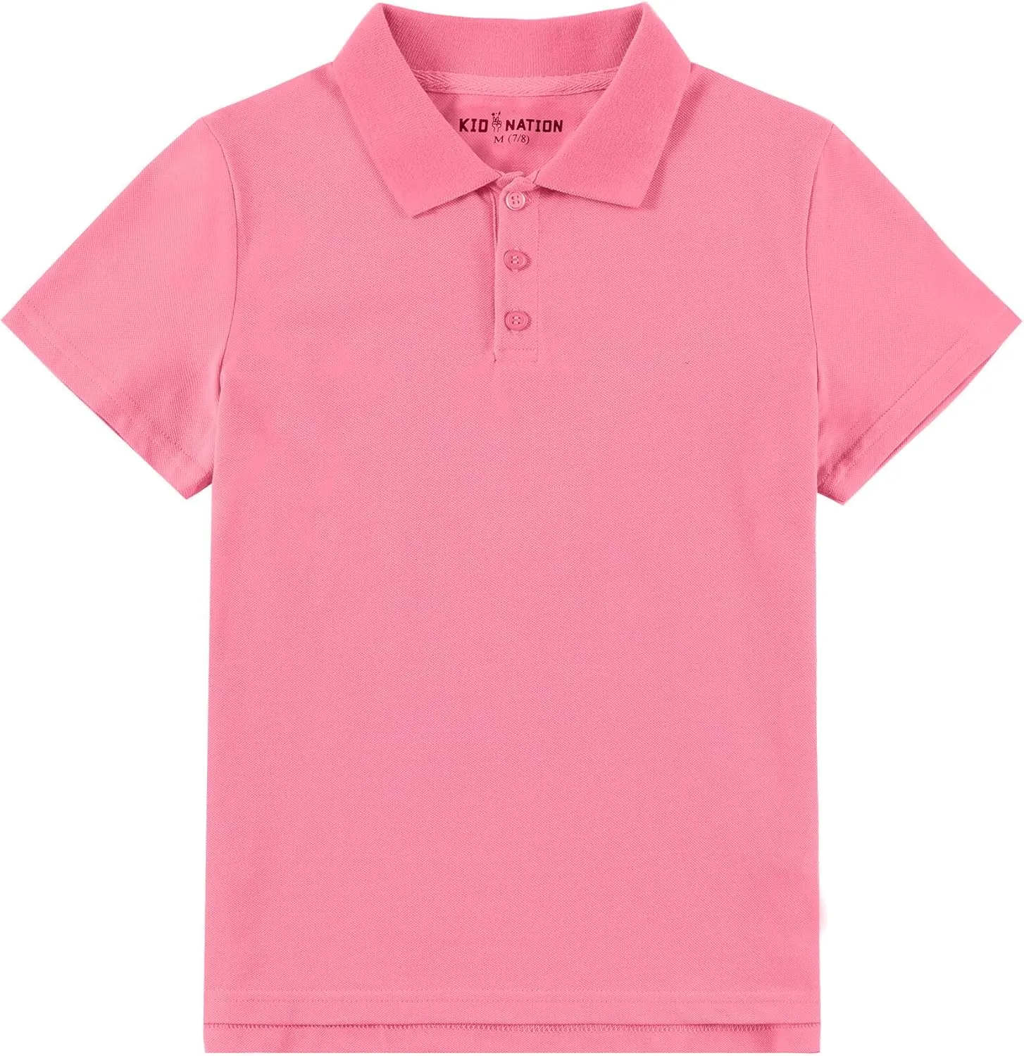 Kid Nation Boys Polo Shirts Kids School Uniform Shirts Short Sleeve Girls Collared Shirts 4-12 Years