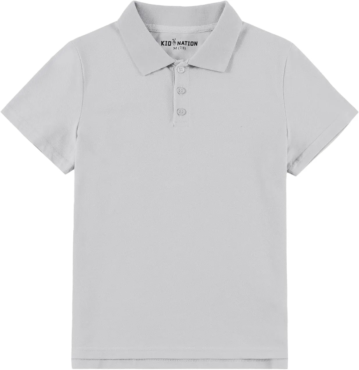 Kid Nation Boys Polo Shirts Kids School Uniform Shirts Short Sleeve Girls Collared Shirts 4-12 Years