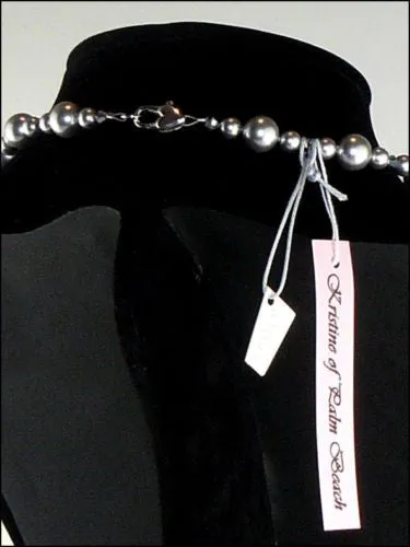 Kristine Palm Beach Swarovski Crystal AB Heart Necklace Silver