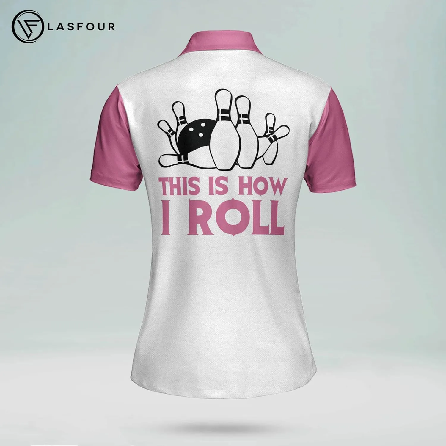 LASFOUR Personalized 3D Funny Bowling Shirts for Women, Custom Bowling Team Shirts for Women, Women Bowling Jerseys