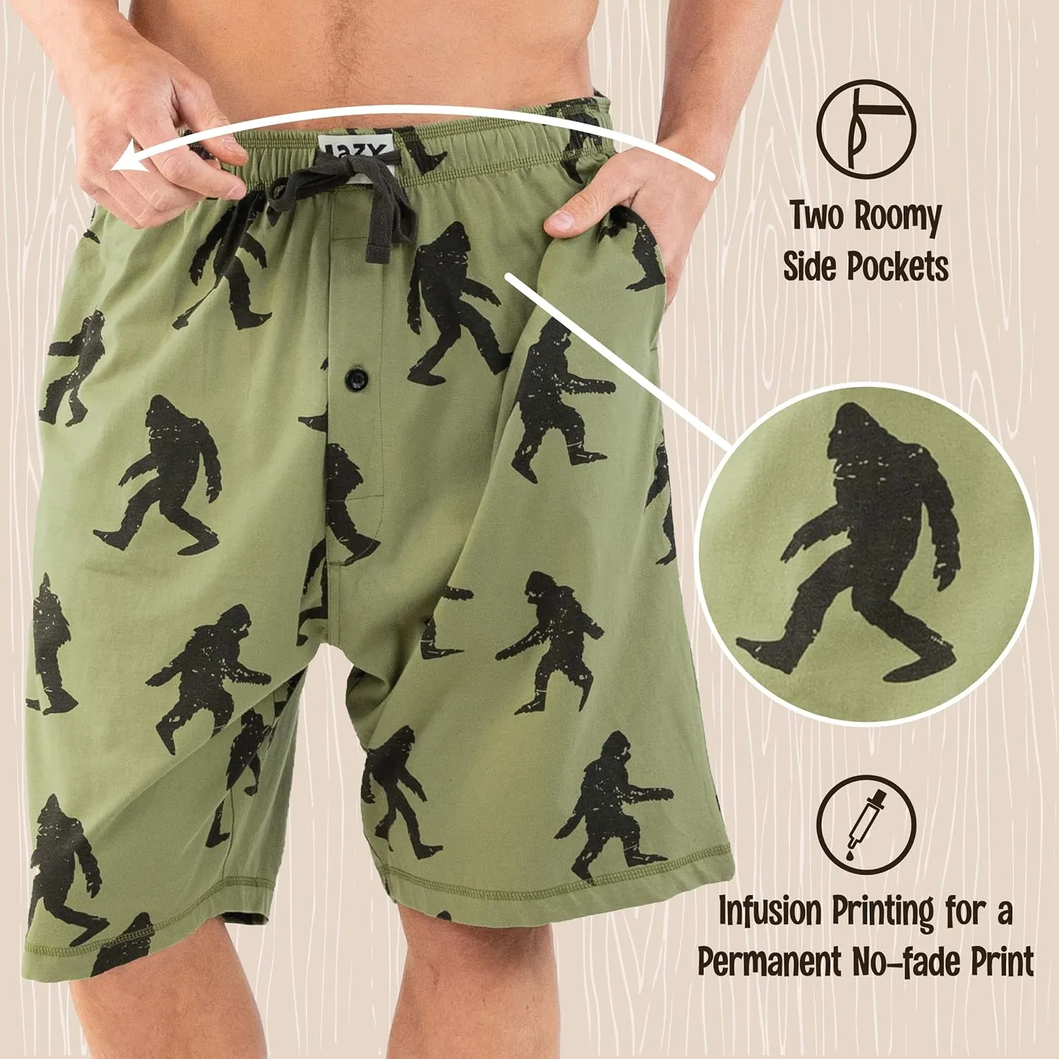 Lazy One Pajama Shorts for Men, Men's Pajama Bottoms, Sleepwear