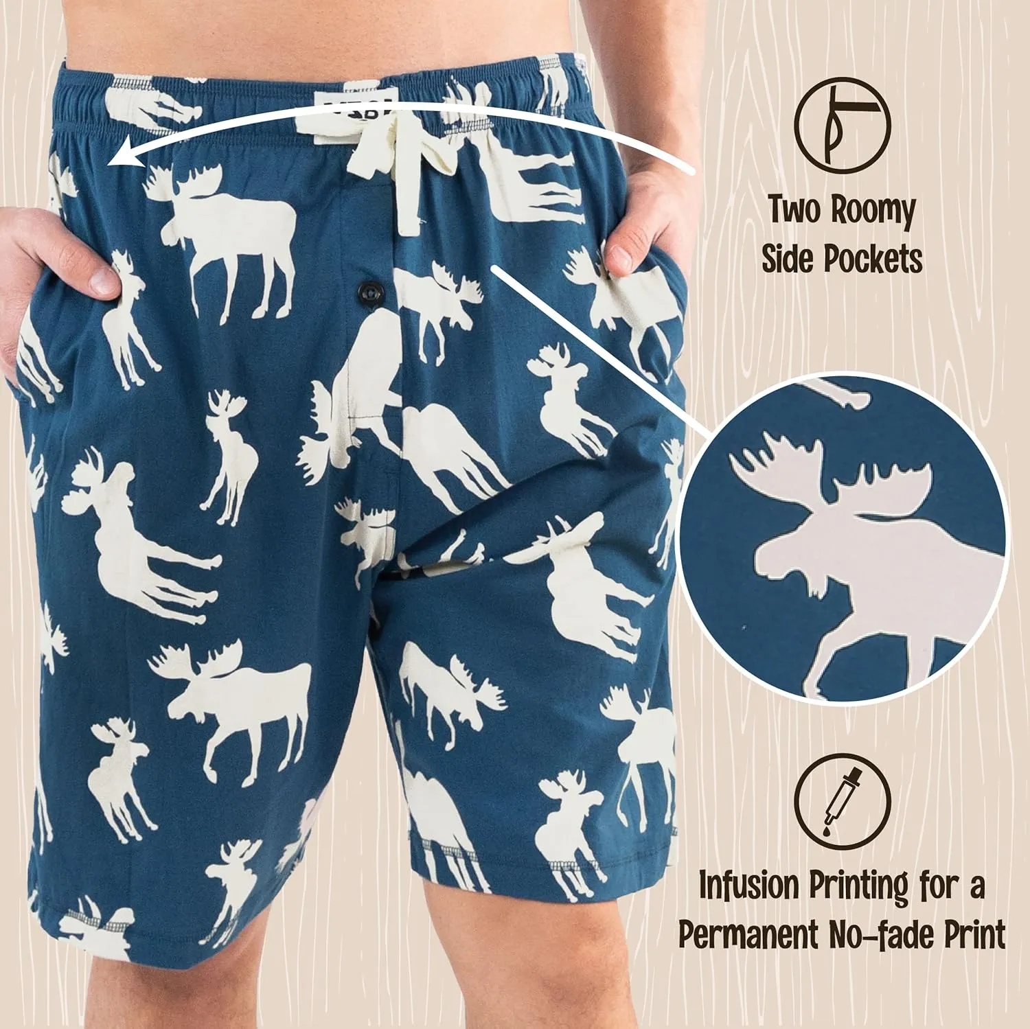 Lazy One Pajama Shorts for Men, Men's Pajama Bottoms, Sleepwear