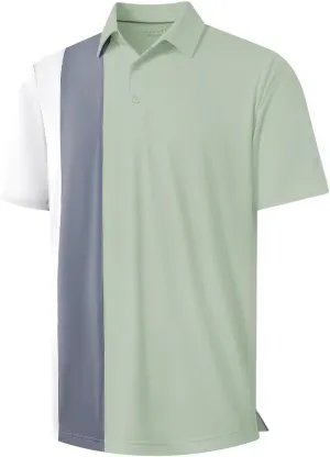 M MAELREG Mens Golf Polo Shirts Short Sleeve Dry Fit Casual Performance Moisture Wicking Color Block Polo Shirts for Men