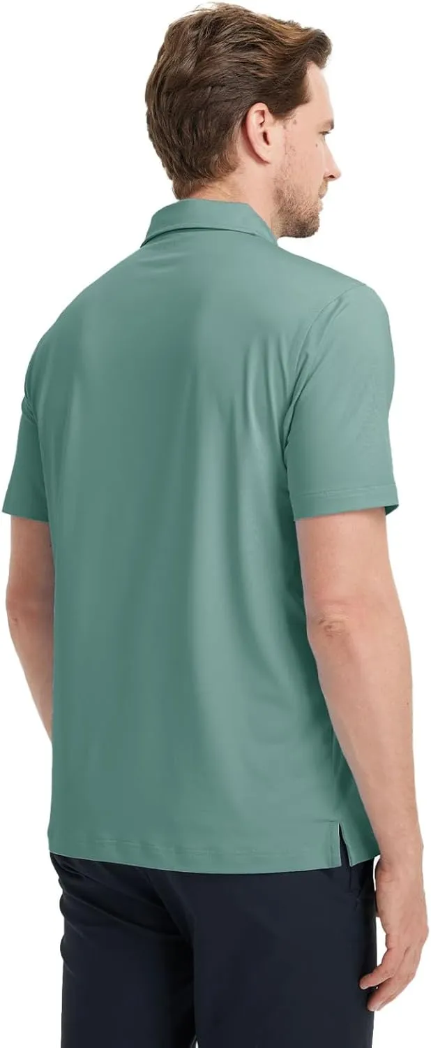 M MAELREG V Neck Polo Shirts for Men Performance Casual Moisture Wicking Mens Golf Polo Shirts Short Sleeve with Collar