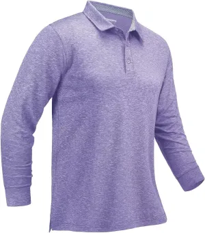 MAGCOMSEN Men's Long Sleeve Golf Polo Shirts Collared Athletic Quick Dry Lightweight Work Shirts