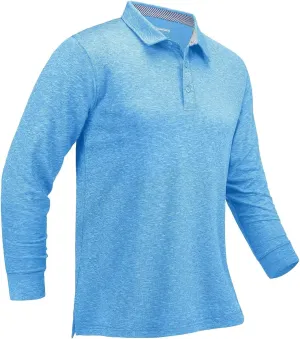 MAGCOMSEN Men's Long Sleeve Golf Polo Shirts Collared Athletic Quick Dry Lightweight Work Shirts