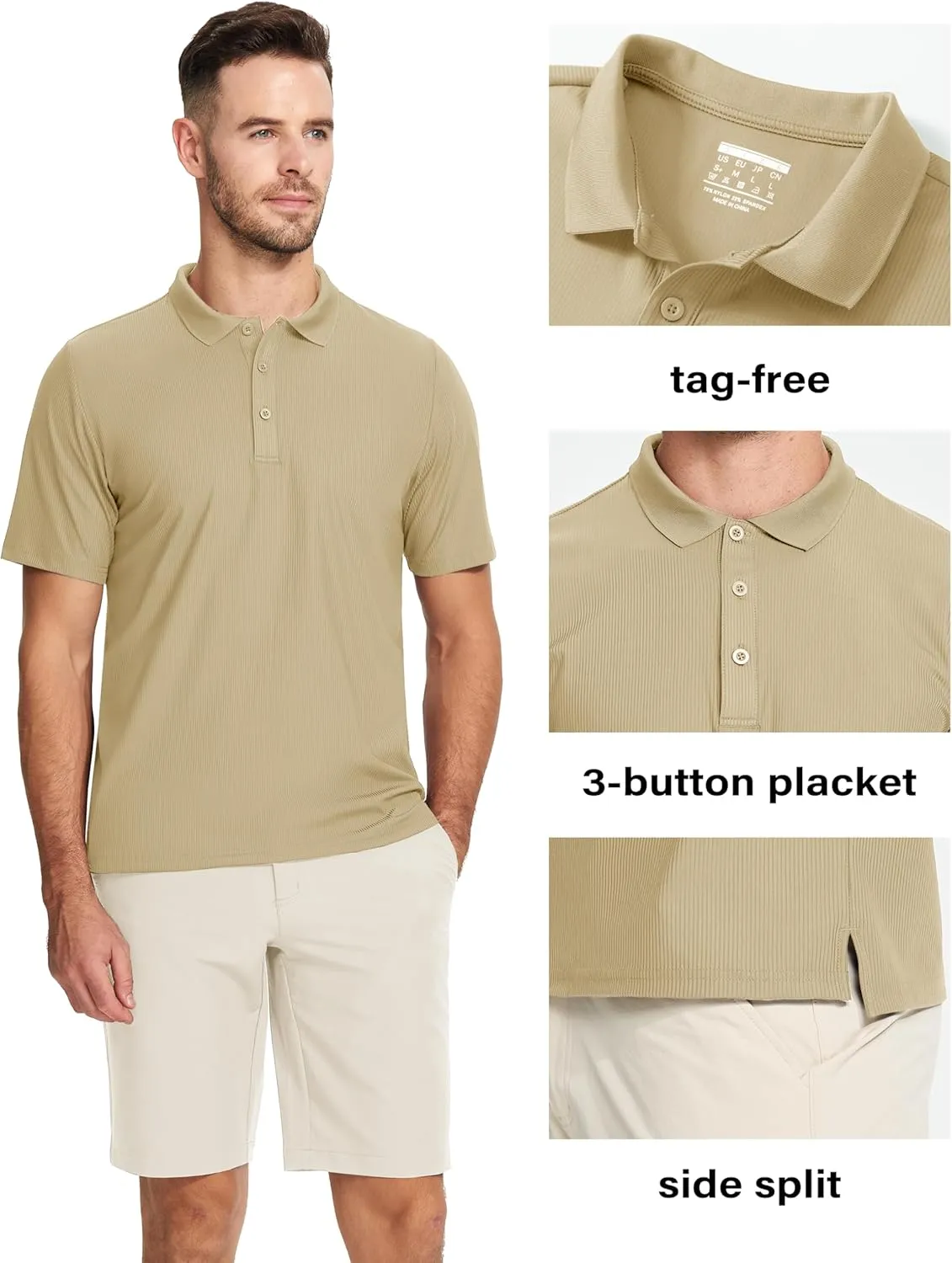 MAGCOMSEN Men's Polo Shirts Short Sleeve Collared Shirt Moisture Wicking Dry Fit Performance Golf Casual Work Shirts