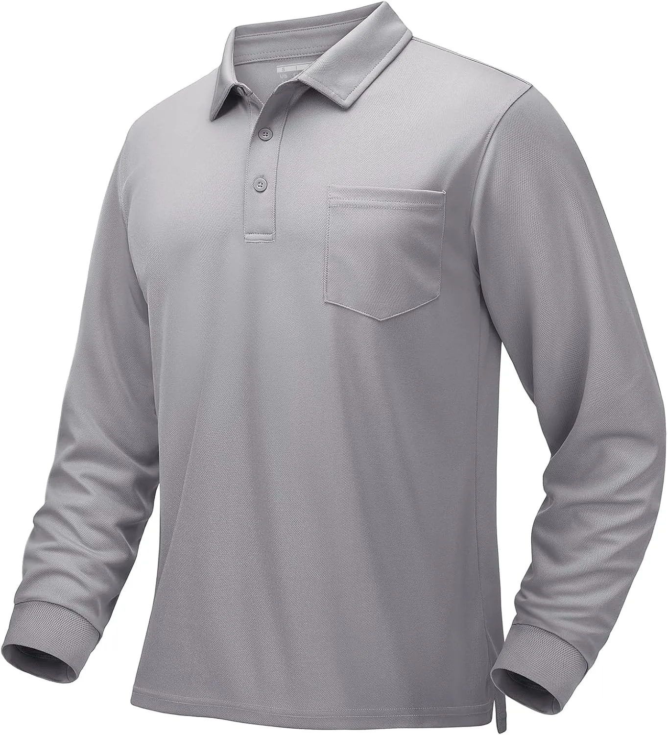 MAGCOMSEN Men's Polo Shirts with Pocket Long Sleeve Golf Quick Dry Shirts Performance Athletic Work Casual Collared Shirt