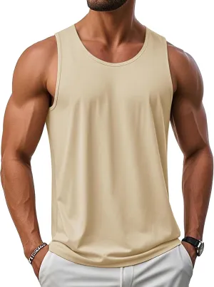 MAGCOMSEN Men's UPF 50  Tank Top Gym Workout Sleeveless Muscle Shirts Sun Protection Cut Off Shirts Summer Sleeveless T Shirt