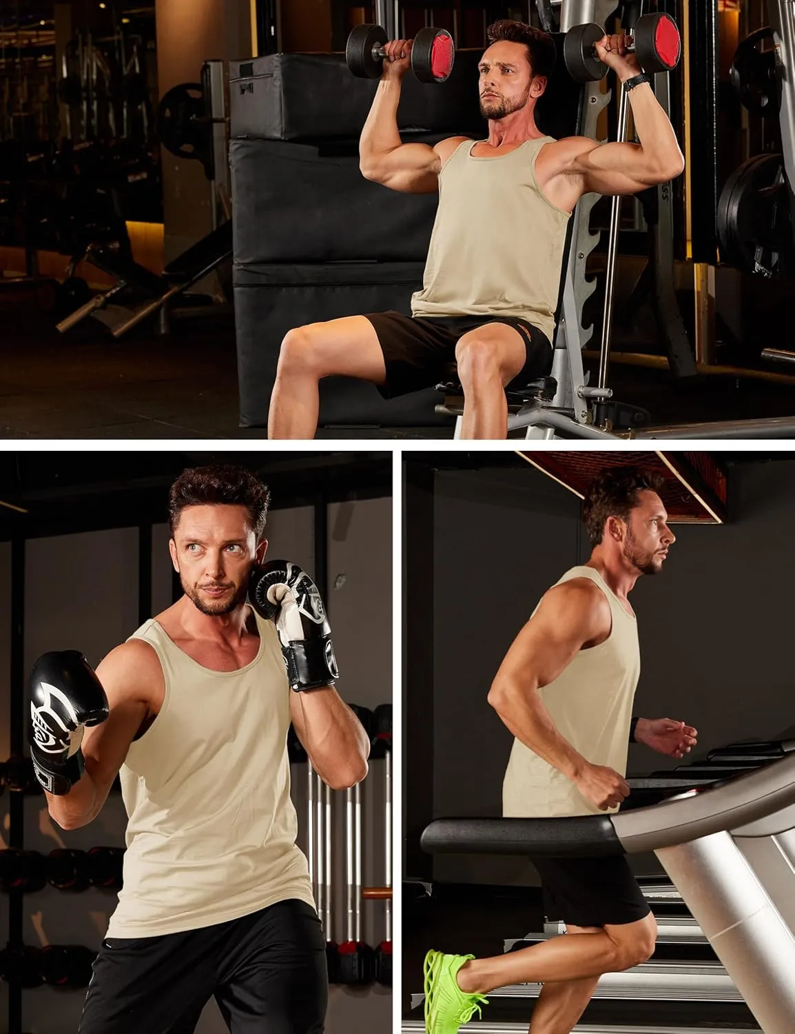 MAGCOMSEN Men's UPF 50  Tank Top Gym Workout Sleeveless Muscle Shirts Sun Protection Cut Off Shirts Summer Sleeveless T Shirt