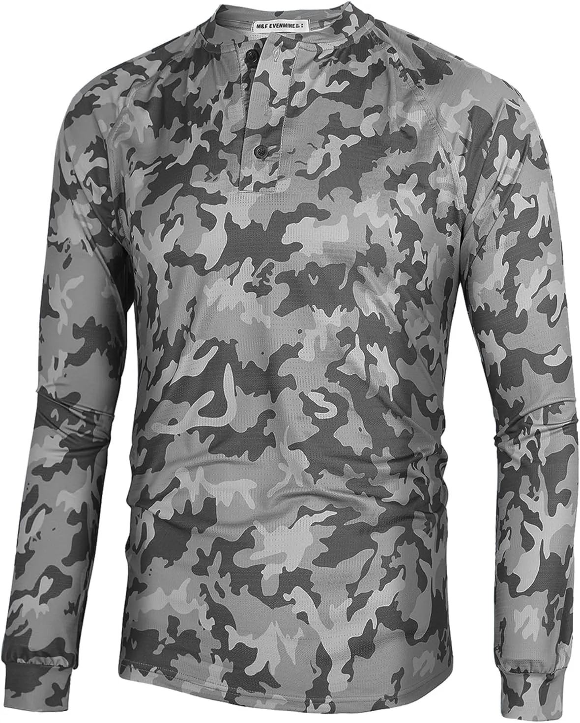 M&F EVENMINE Men's Short/Long Sleeve Shirt Athletic Polo Golf Shirts for Men Collarless Tshirt