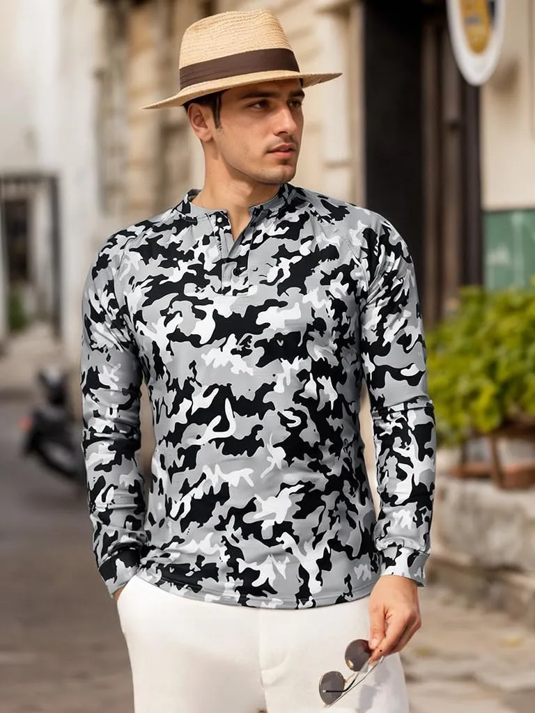 M&F EVENMINE Men's Short/Long Sleeve Shirt Athletic Polo Golf Shirts for Men Collarless Tshirt