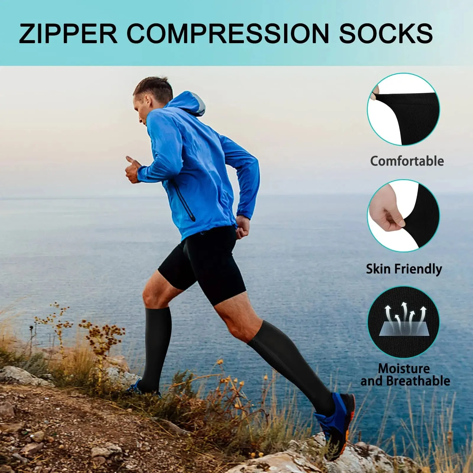 Medical Zipper Compression Socks (U CARE)