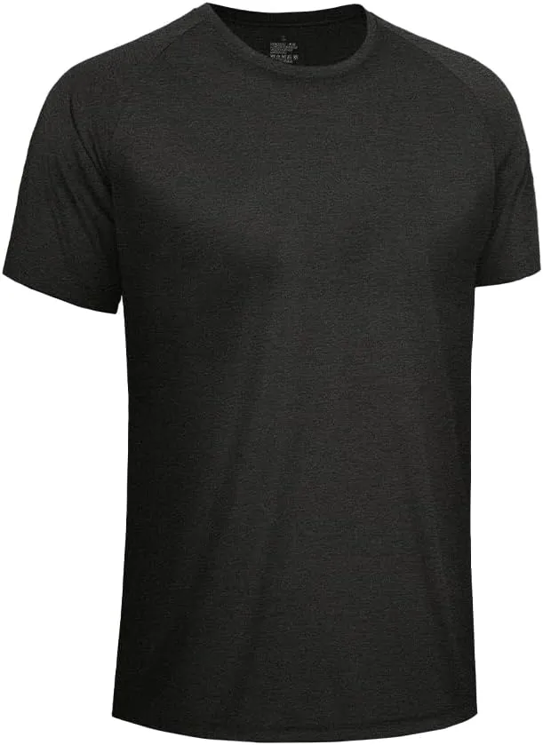 Men's Active Short Sleeve Shirts - Quick Dry Sun Protective Athletic Workout T Shirts Large