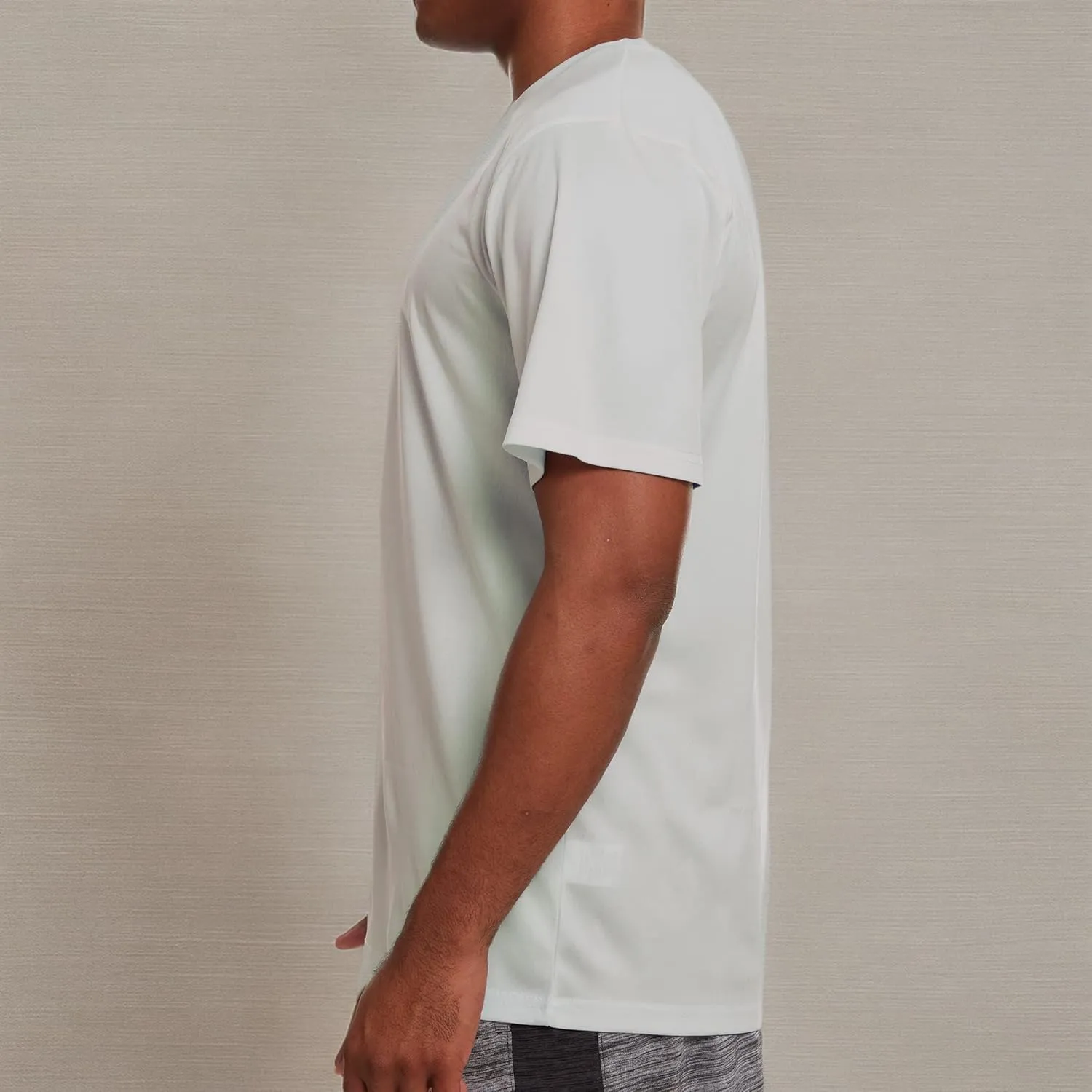 Mens Active T-Shirt - Quick-Dry Athletic Workout Training Stretch Crew Neck Short Sleeve Top 5 Pack