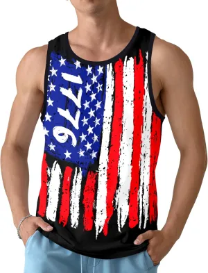 Mens Beach Tank Tops Sleeveless Shirts for Men Summer Hawaiian Graphic Mens Tank Top Workout Gym Shirts Palm Tree Tops