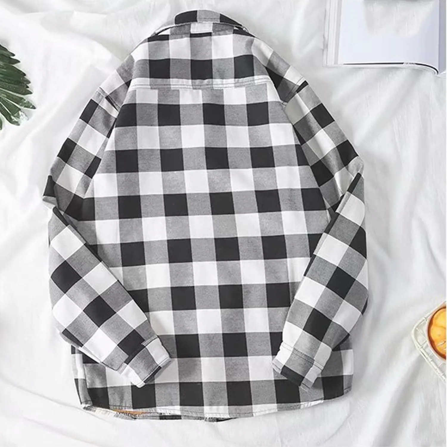 Mens Button Down Shirt Regular Fit Long Sleeve Buffalo Plaid Lapel Camp Shirts Casual Lightweight Jacket Fashion Tops