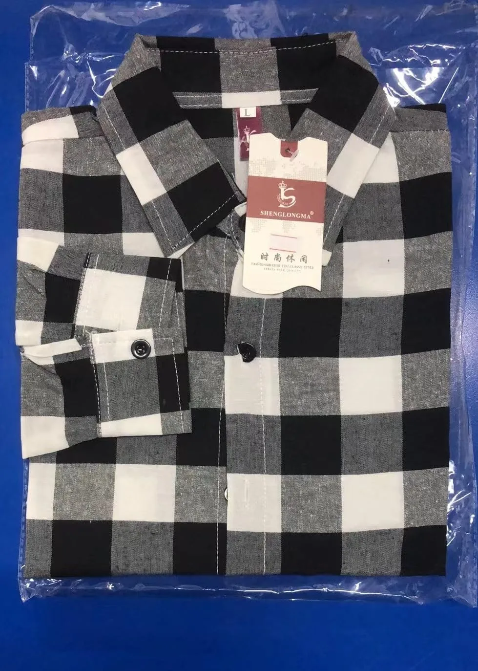 Mens Button Down Shirt Regular Fit Long Sleeve Buffalo Plaid Lapel Camp Shirts Casual Lightweight Jacket Fashion Tops